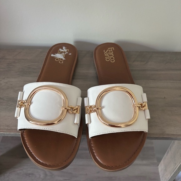Franco Sarto White Slide Sandals NWOT - Picture 2 of 9